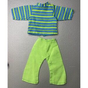 Vintage Barbie Clone Outfit Clothes Mod Era 1960s-70s Stripe Top Pants Hong Kong